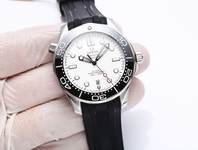 Omega Seamaster 42MM Luminous Coating Rubber Strap White/Blue Watch